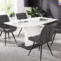 Kép 1/13 - HOLLY asztal 120(+40)cm - Magasfényű Fehér