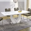 Kép 1/15 - ULM asztal 160(+40)cm - Magasfényű Fehér