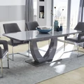 Kép 1/11 - ULM asztal 160(+40)cm - Magasfényű Szürke
