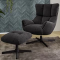 Kép 1/2 - MELANIA relax fotel lábtartóval - Antracit