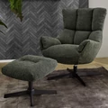 Kép 1/2 - MELANIA relax fotel lábtartóval - Zöld