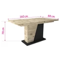 Kép 2/5 - NORTON asztal 160(+40)cm - Rusztik Fehér