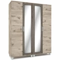 Kép 1/2 - BASIC 160 cm nyílóajtós gardrób - Viking Tölgy / Sötét Katthult