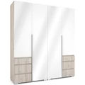Kép 1/3 - SILVER 180 nyílóajtós gardrób - Justus Tölgy / Magasfényű Fehér