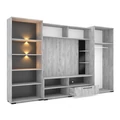 Kép 6/8 - MERLIN nappali szekrénysor 320 cm - Frizo Szürke / Magasfényű Fekete (M1)