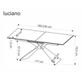 Kép 21/21 - LUCIANO asztal 180(+50)cm - Kék márvány / Fekete