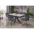 Kép 2/22 - PLATAN asztal 140(+40)cm - Fehér márvány / Fekete