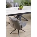 Kép 6/22 - PLATAN asztal 140(+40)cm - Fehér márvány / Fekete