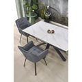 Kép 10/22 - PLATAN asztal 140(+40)cm - Fehér márvány / Fekete