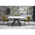 Kép 2/17 - VERTIGO 130(+50)cm körasztal - Fehér márvány / Fekete