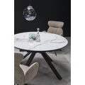 Kép 7/17 - VERTIGO 130(+50)cm körasztal - Fehér márvány / Fekete