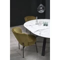 Kép 10/17 - VERTIGO 130(+50)cm körasztal - Fehér márvány / Fekete