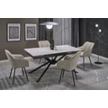 Kép 2/16 - VITORINO asztal 160(+60)cm - Fehér márvány / Fekete