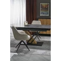 Kép 4/16 - VOLANT asztal 160(+40)cm - Fekete márvány / Arany Tölgy