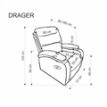 Kép 14/14 - DRAGER relax TV fotel - Fekete bársony szövet
