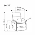 Kép 16/16 - SEMIR 2 automata TV fotel, felállás segítővel, masszázsfunkcióval - Szürke