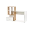 Kép 5/10 - GROSSO íróasztal polcokkal - Arany Tölgy / Fehér