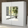 Kép 1/8 - .ASCONA 8XIKA202 219 cm tolóajtós gardrób TÜKÖRREL - Fehér