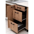 Kép 4/8 - ANIKÓ 240 cm konyhabútor 2M.Mosogató / Artisan + Carrara Bézs márvány munkalap / Fekete fogó
