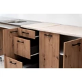 Kép 5/8 - ANIKÓ 240 cm konyhabútor 2M.Mosogató / Artisan + Carrara Bézs márvány munkalap / Fekete fogó