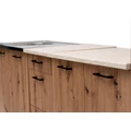 Kép 7/8 - ANIKÓ 240 cm konyhabútor 2M.Mosogató / Artisan + Carrara Bézs márvány munkalap / Fekete fogó