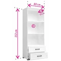 Kép 2/6 - EVEREST E9 fiókos tükrös elem 80 cm - Fehér