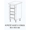 Kép 1/5 - ALÍZ A/40/3F-ALSÓ 3 fiókos munkalapos elem