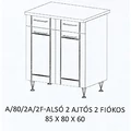 Kép 1/5 - ALÍZ A/80/2A/2F-ALSÓ 2 ajtós 2 fiókos munkalapos elem