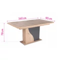 Kép 7/7 - ALIZ asztal 160(+40)cm - Artisan Tölgy / Matt Sötétszürke