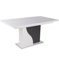 Kép 1/7 - ALIZ asztal 160(+40)cm - Rusztik Fehér / Matt Sötétszürke