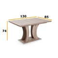 Kép 2/5 - BELLA Asztal 130x85 (+40) SAN REMO