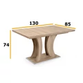 Kép 2/3 - BELLA Asztal 130x85 (+40) SONOMA