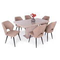 Kép 2/5 - MAGASFÉNYŰ FLÓRA asztal 160(+40)cm - Cappuccino