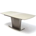 Kép 1/2 - TONI asztal 160(+40)cm - Cappuccino - EDZETT ÜVEGLAPPAL