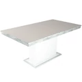 Kép 1/3 - FLÓRA PLUSZ asztal 160(+40)cm - Beton-Fehér / Magasfényű Latte