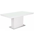 Kép 1/2 - FLÓRA PLUSZ asztal 160(+40)cm - Rusztik Fehér / Magasfényű Fehér