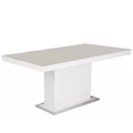 Kép 1/2 - FLÓRA PLUSZ asztal 160(+40)cm - Rusztik Fehér / Magasfényű Latte