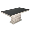 Kép 3/3 - FLÓRA PLUSZ asztal 160(+40)cm - San Remo / Magasfényű Fekete