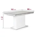 Kép 2/2 - FLÓRA asztal 160(+40)cm - Matt Sötétszürke