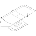 Kép 5/5 - BILOTTI asztal üveglappal 160(+40)cm - Matt Antracit / Dió