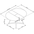 Kép 13/16 - MORETTI asztal 118(+30)cm - Arany Tölgy / Fekete / Antracit