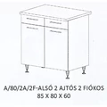 Kép 1/8 - DORINA A/80/2A/2F-ALSÓ 2 ajtós 2 fiókos munkalapos elem