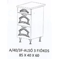 Kép 1/6 - FLÓRA A/40/3F-ALSÓ 3 fiókos munkalapos elem