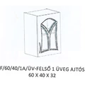 Kép 1/6 - FLÓRA F/60/40/1A/ÜV-FELSŐ 1 üveg ajtós elem - JOBBOS