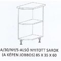 Kép 1/8 - DORINA A/30/NY/S-ALSÓ munkalapos nyitott sarok elem JOBBOS