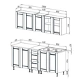 Kép 4/5 - ALÍZ 200 cm konyhabútor 1M+1CS.Mosogató / Trüffel + Beton munkalap