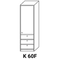 Kép 1/7 - ANTÓNIA K60F zárt ajtós fiókos kamra elem, jobbos