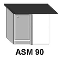 Kép 1/7 - ANTÓNIA ASM90 sarokmosogatós elem balos munkalappal, tál nélkül