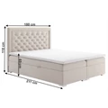 Kép 3/7 - DORMAN Boxspring franciaágy 180x200 cm - Krém Mono 231