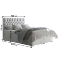 Kép 3/6 - FONDA Boxspring franciaágy 160x200 cm - Világosszürke Mono 244